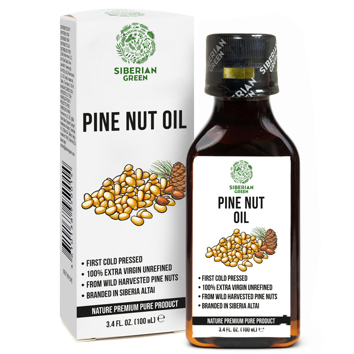 Siberian Pine Nut Oil | 100% Pure Unfiltered Extra Virgin Cold Pressed 100ml