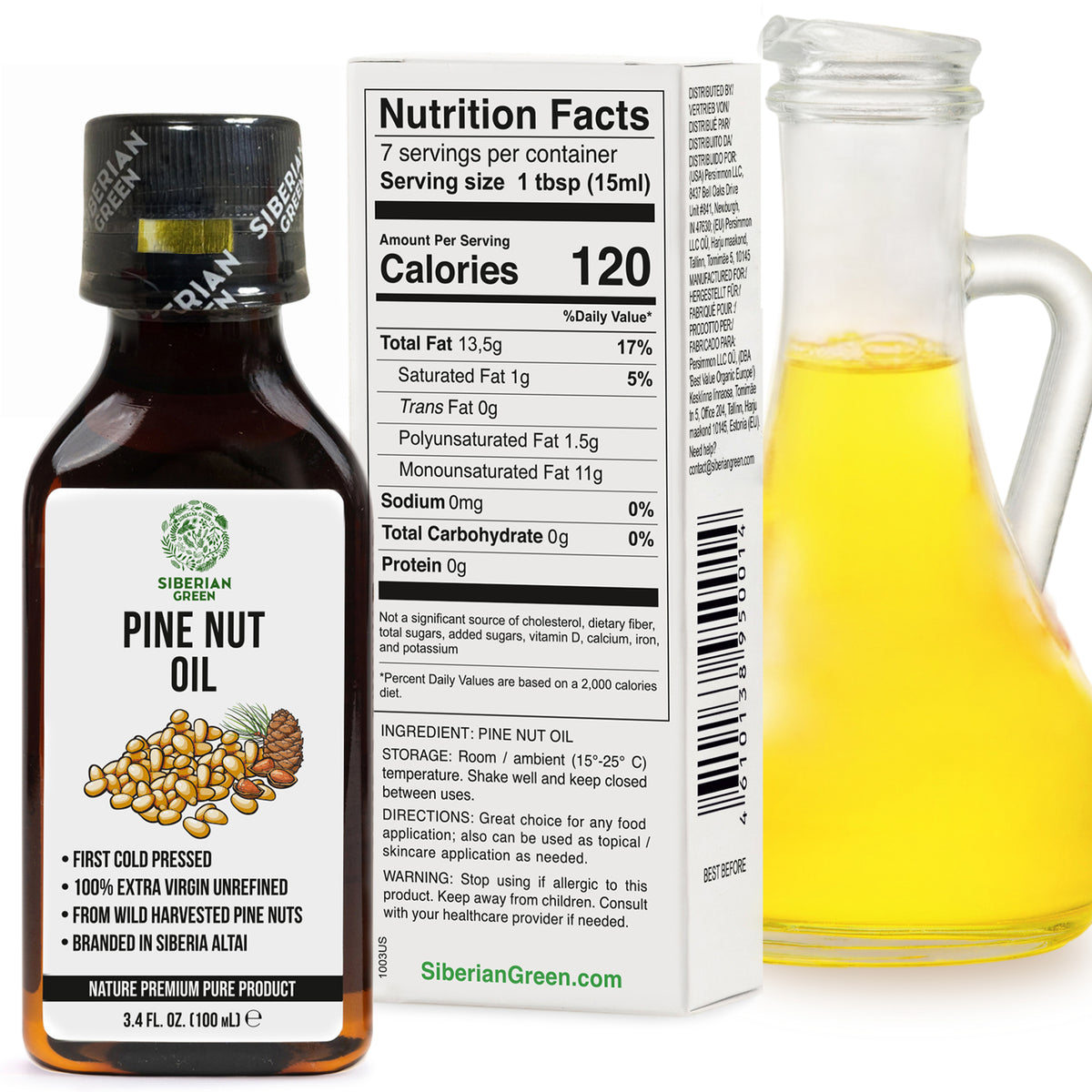 Siberian Pine Nut Oil | 100% Pure Unfiltered Extra Virgin Cold Pressed 100ml
