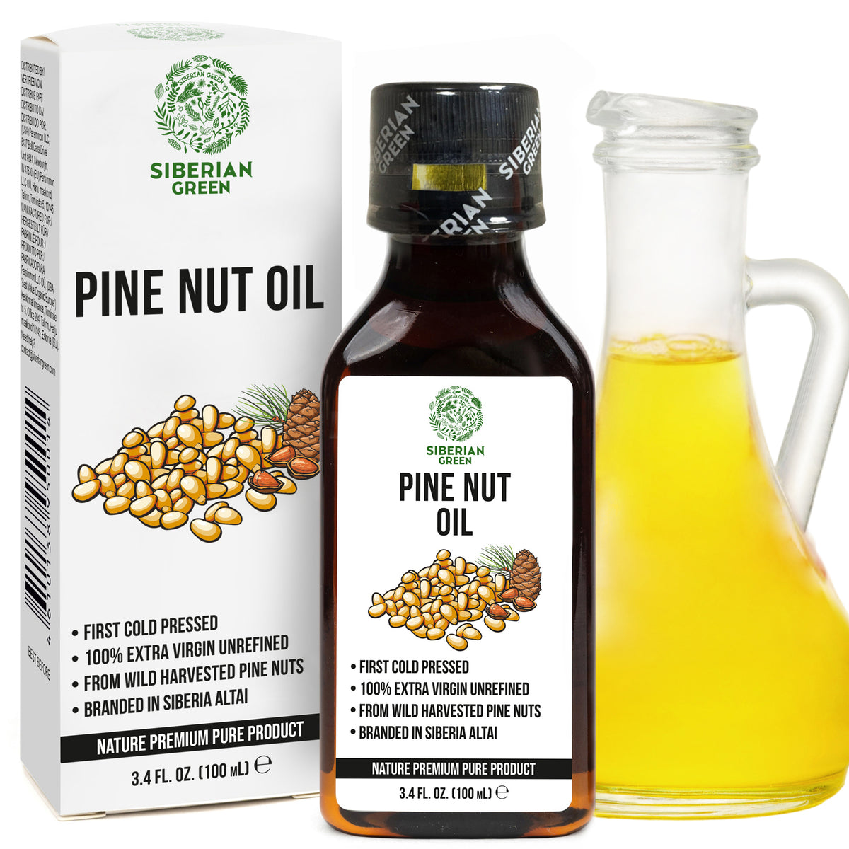 Siberian Pine Nut Oil | 100% Pure Unfiltered Extra Virgin Cold Pressed 100ml