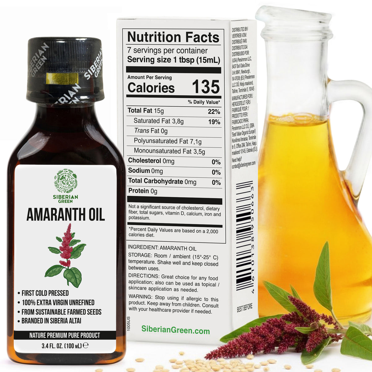 Organic Amaranth Seed Oil – Extra Virgin Cold-Pressed (100ml)