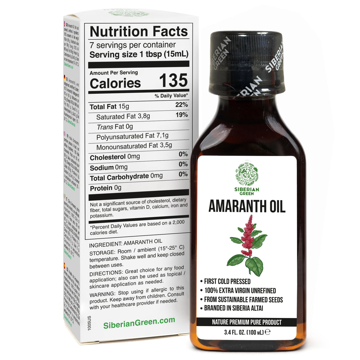 Organic Amaranth Seed Oil – Extra Virgin Cold-Pressed (100ml)