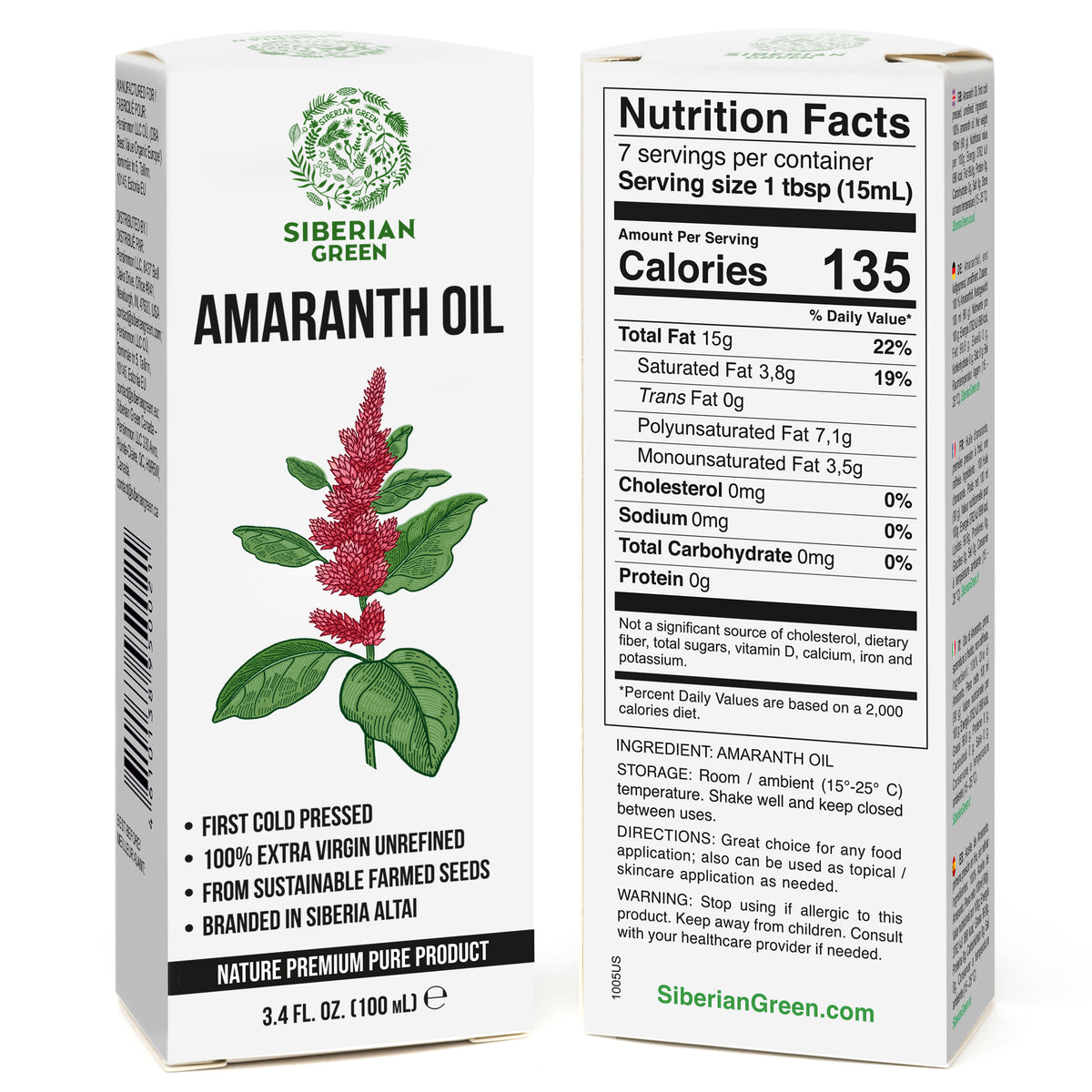 Organic Amaranth Seed Oil – Extra Virgin Cold-Pressed (100ml)