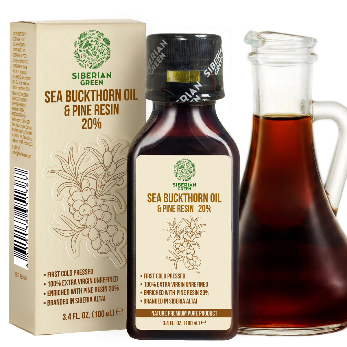 Siberian Sea Buckthorn Oil with Pine Resin – 100ml
