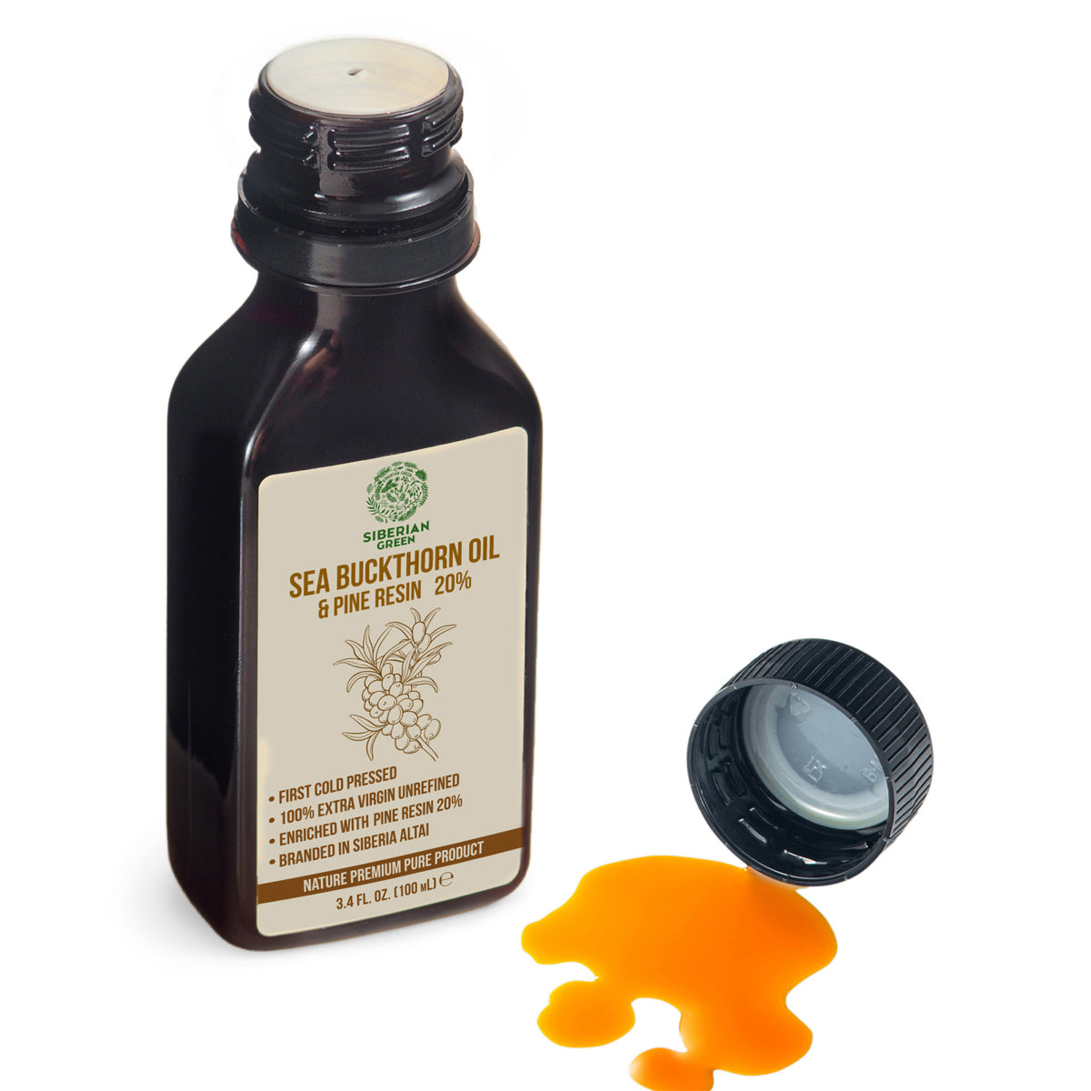 Siberian Sea Buckthorn Oil with Pine Resin – 100ml