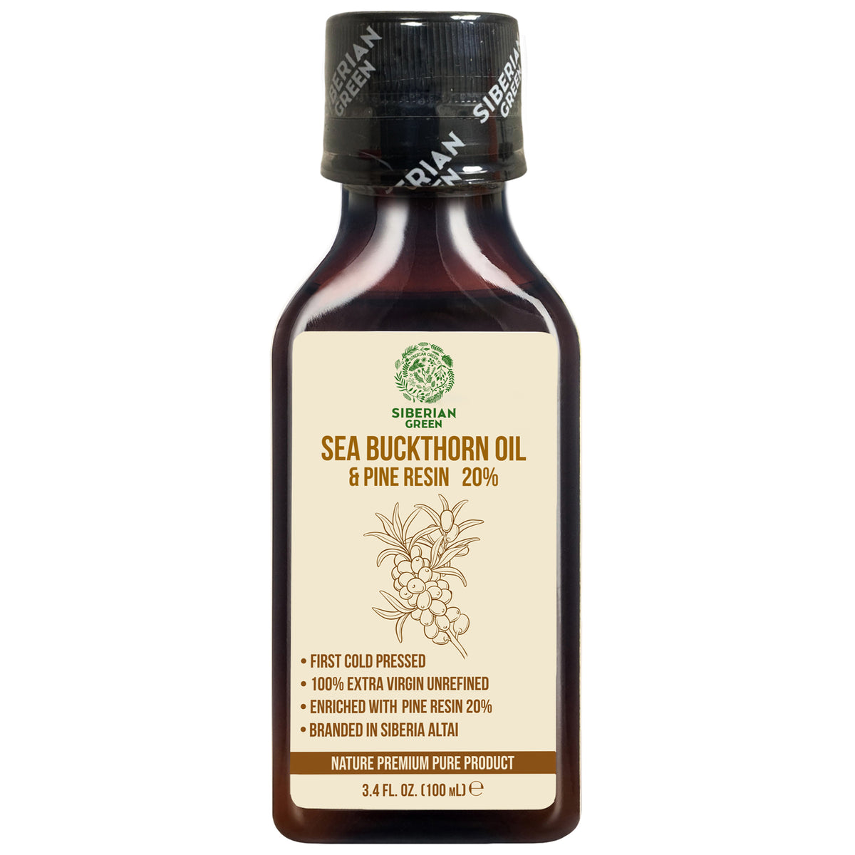 Siberian Sea Buckthorn Oil with Pine Resin – 100ml