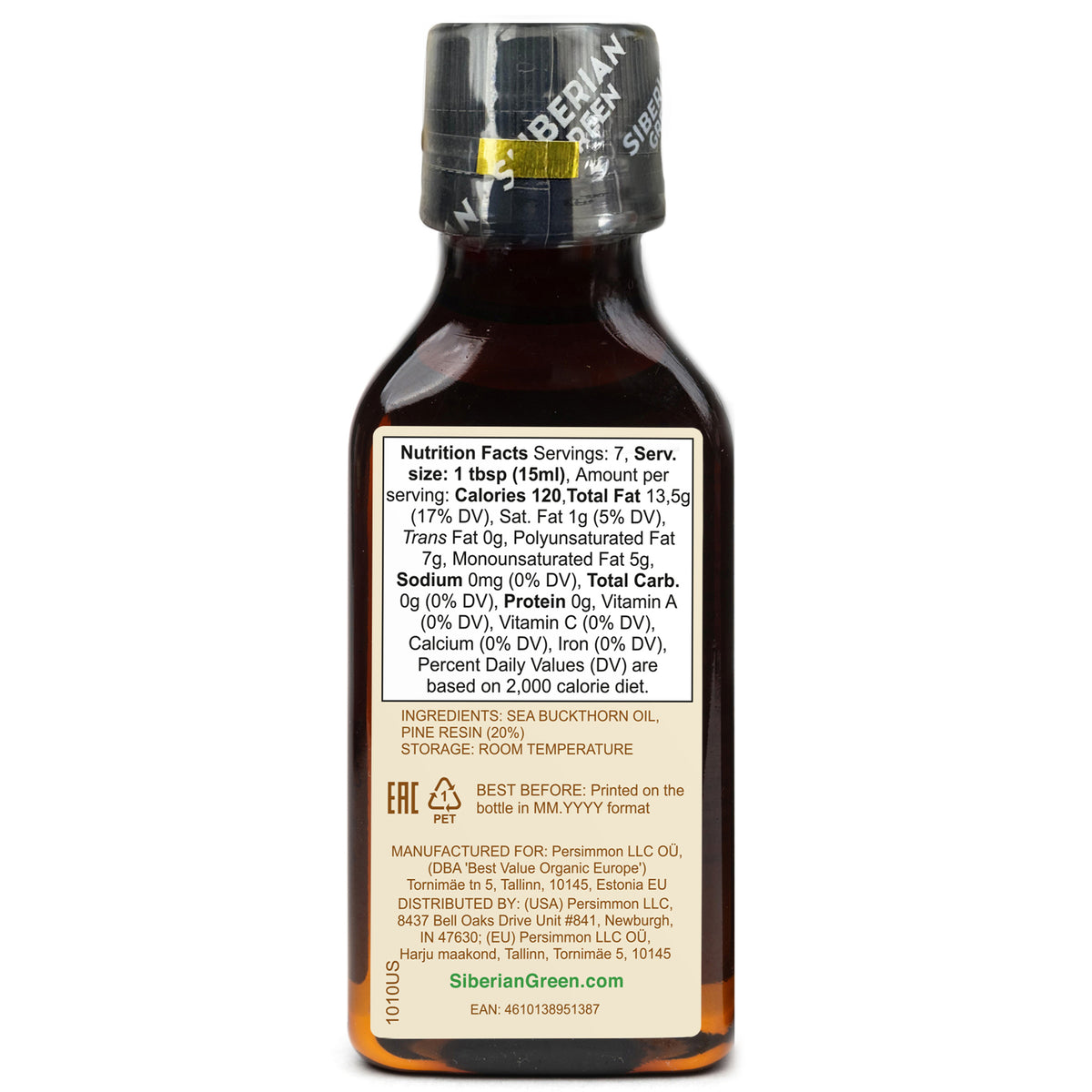 Siberian Sea Buckthorn Oil with Pine Resin – 100ml