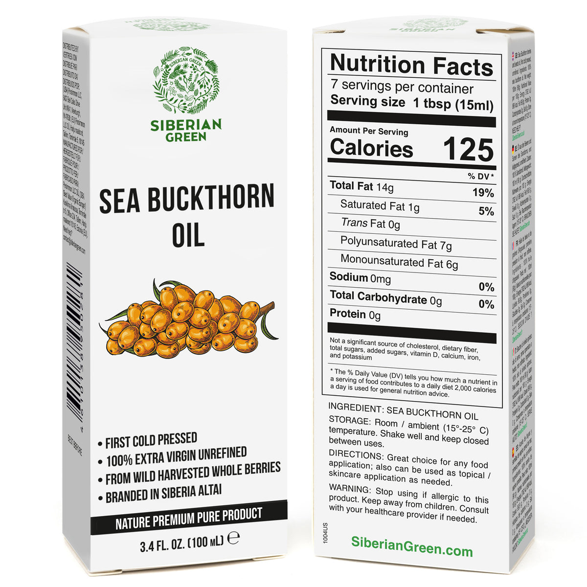 Siberian Sea Buckthorn Oil – 2 Pack x 100ml