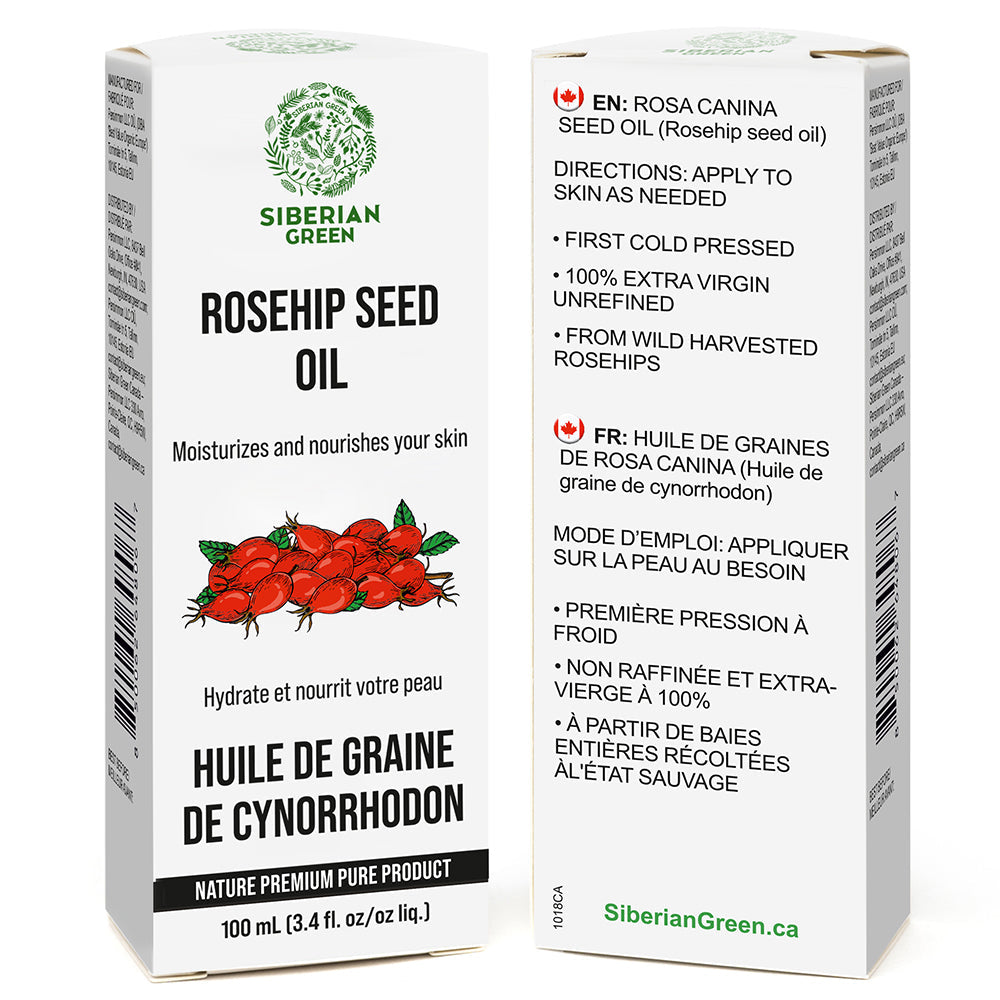 Siberian Green Wild Harvested Rosehip Seed Oil 100ml | Extra Virgin 100% Natural Skin and Wellness
