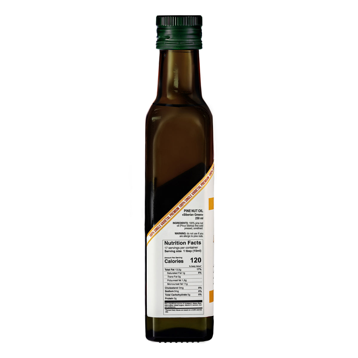 Siberian Green Pine Nut Oil – 250ml Cold Pressed (Extra Virgin, Glass Bottle)