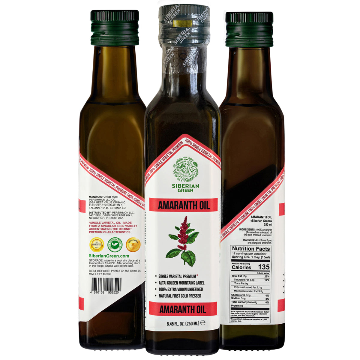 Siberian Green Amaranth Oil – 250ml Cold Pressed | Single Varietal Premium