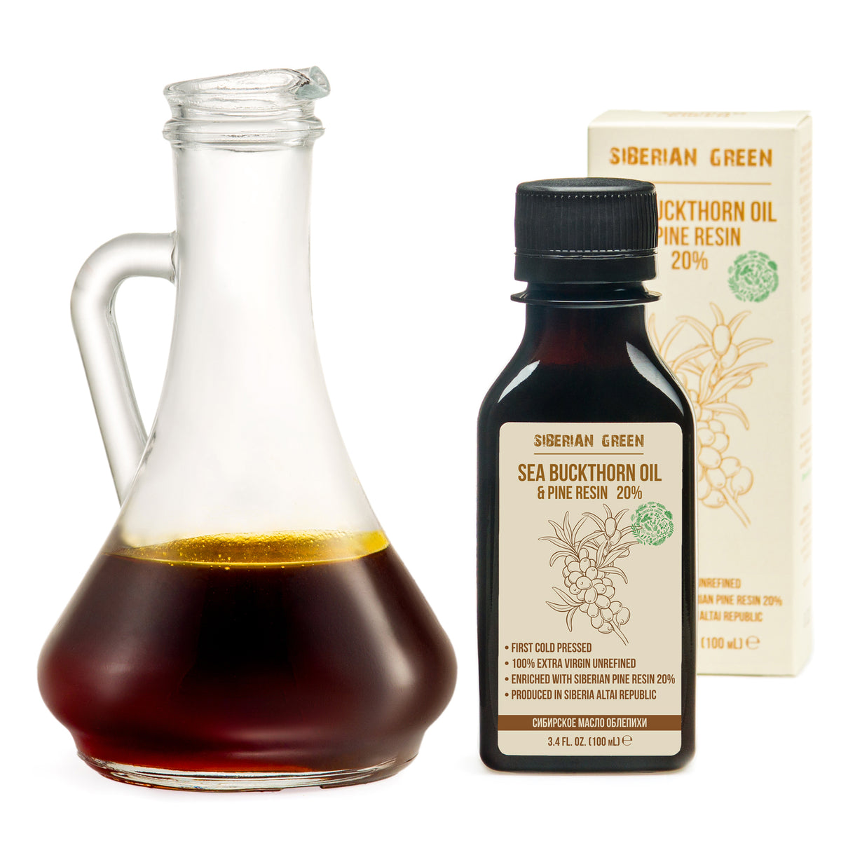 Siberian Sea Buckthorn Oil with Pine Resin – 100ml