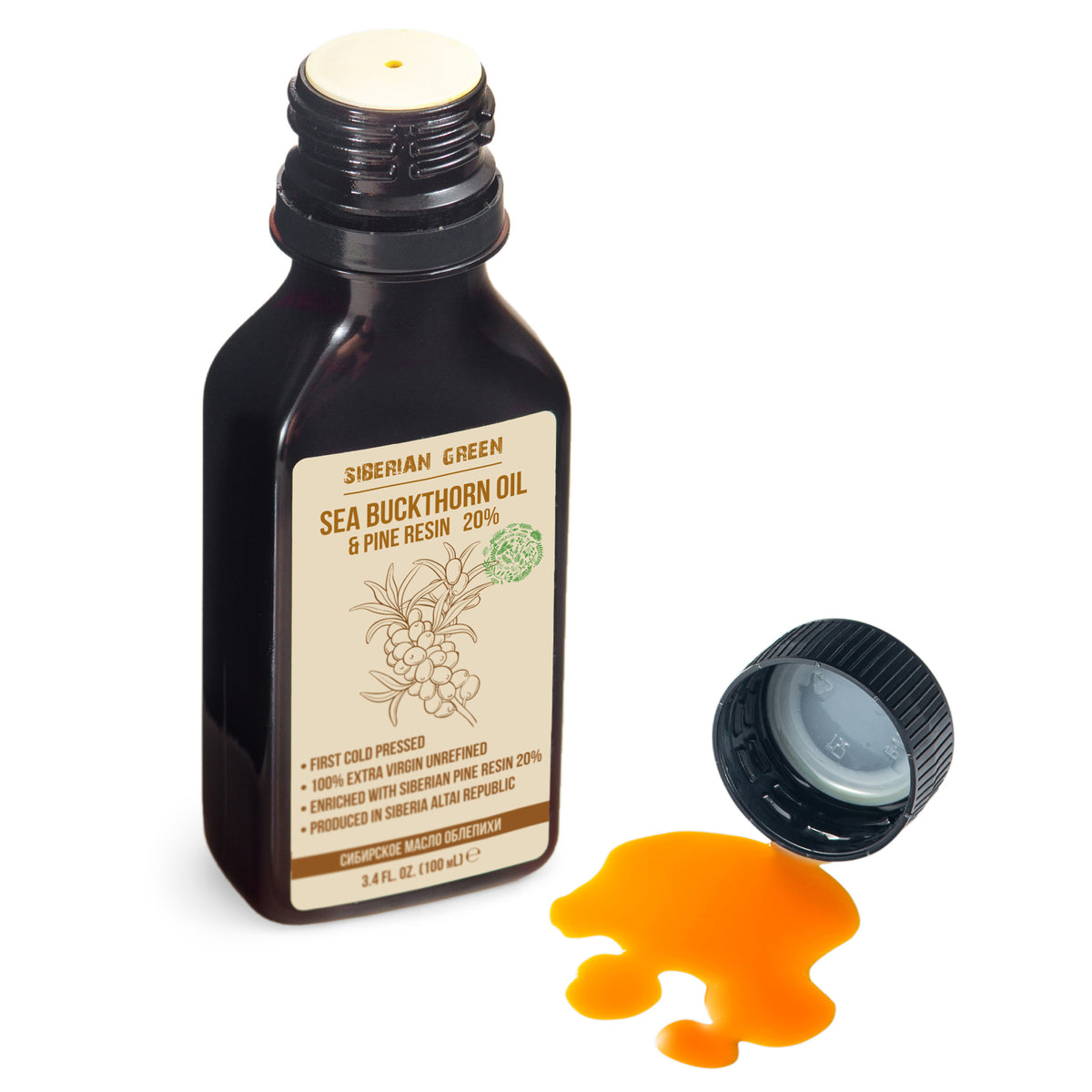 Siberian Sea Buckthorn Oil with Pine Resin – 100ml