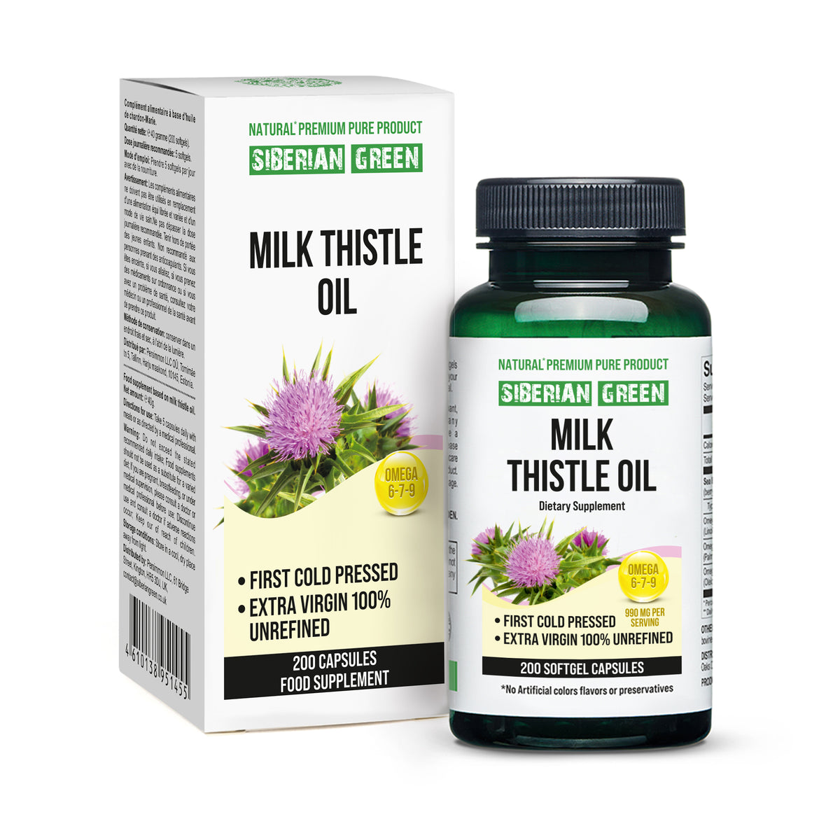 Milk Thistle Oil Capsules – Natural Omega 3-6-9