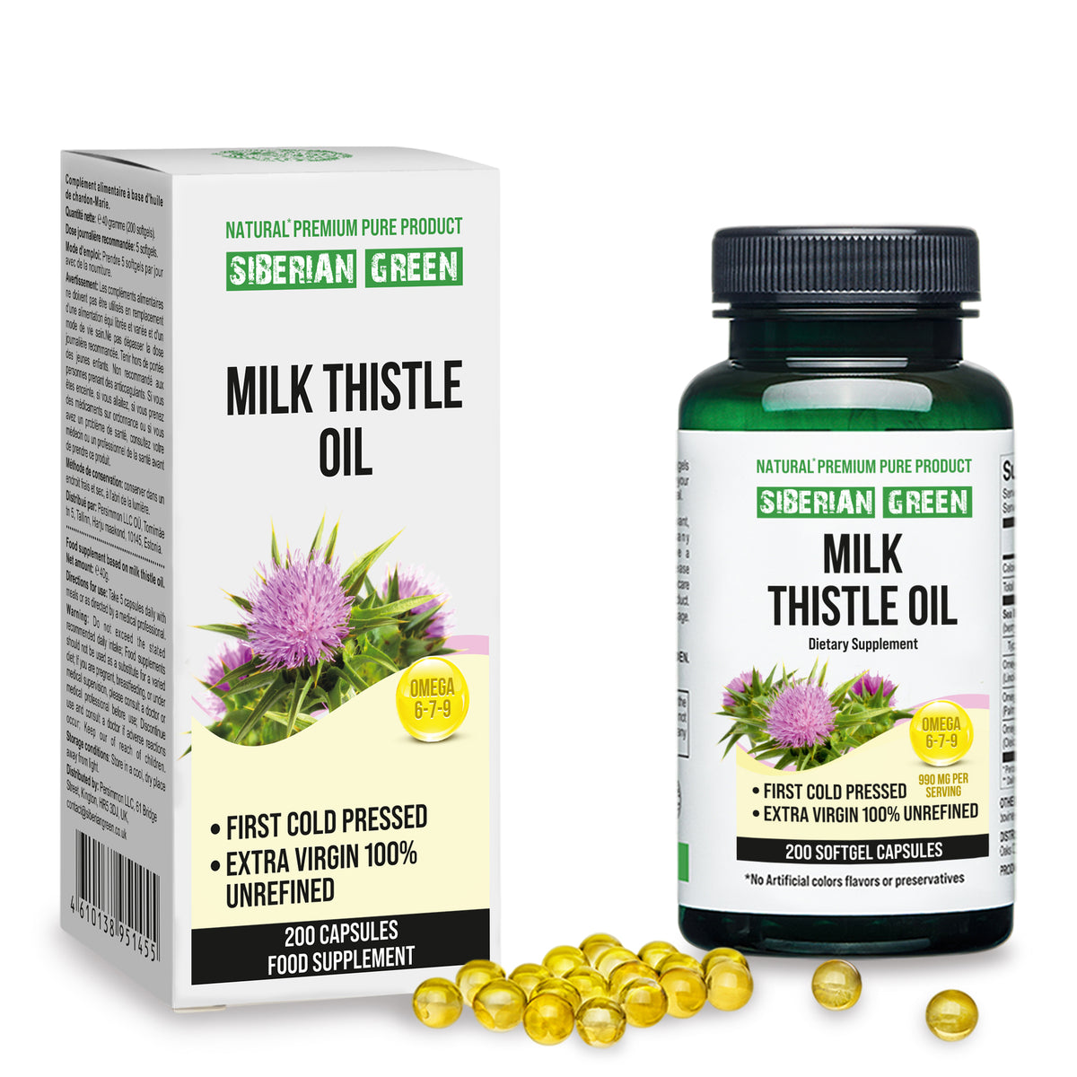 Milk Thistle Oil Capsules – Natural Omega 3-6-9