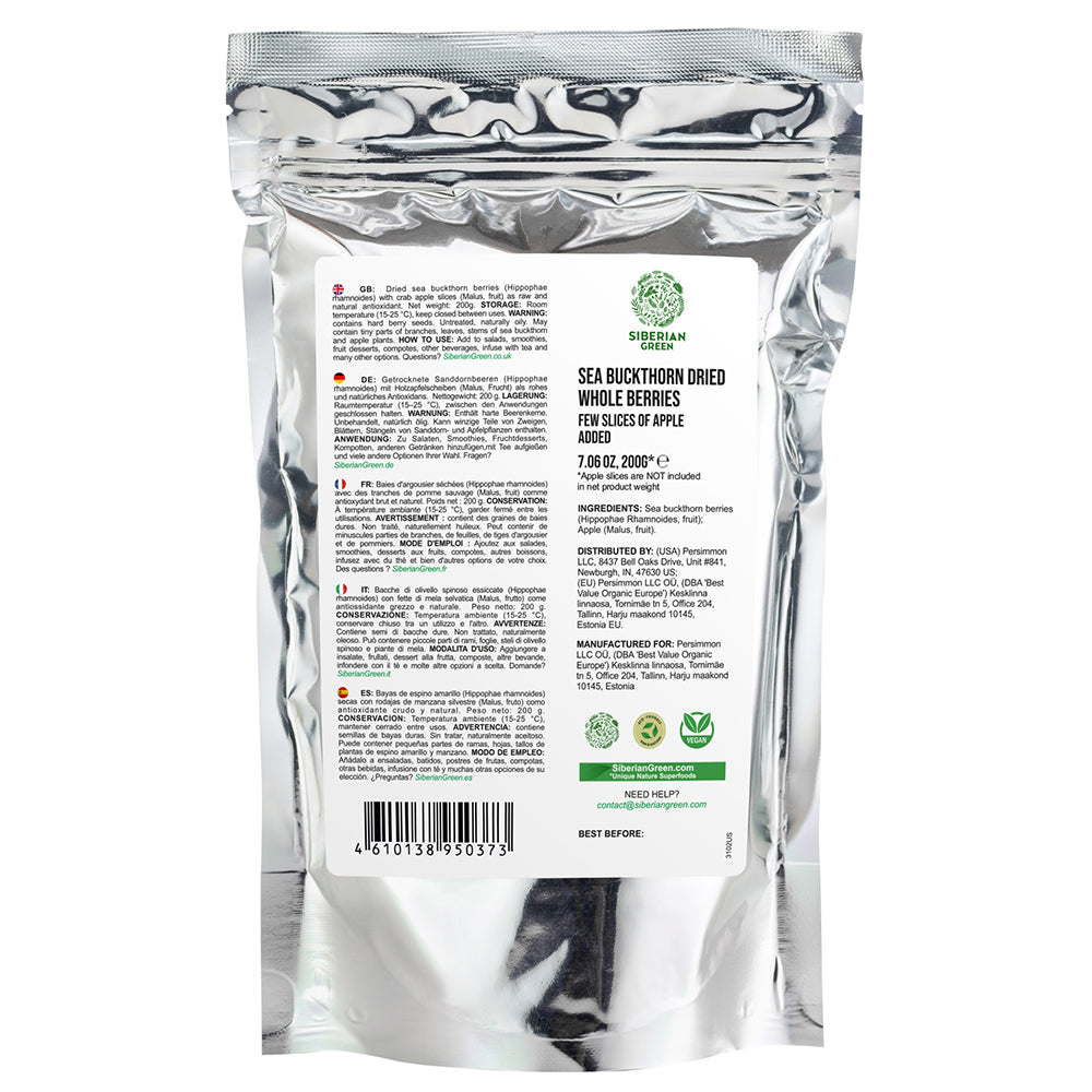 Siberian Sea Buckthorn Dried Berries with Apple Slices - 200g