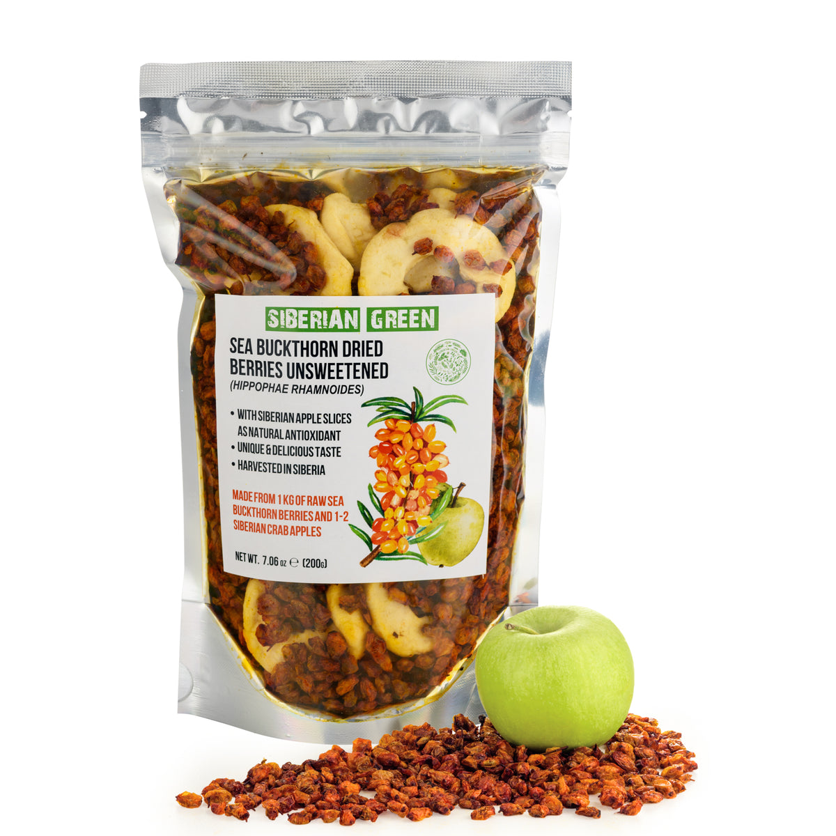 Siberian Sea Buckthorn Dried Berries with Apple Slices - 200g