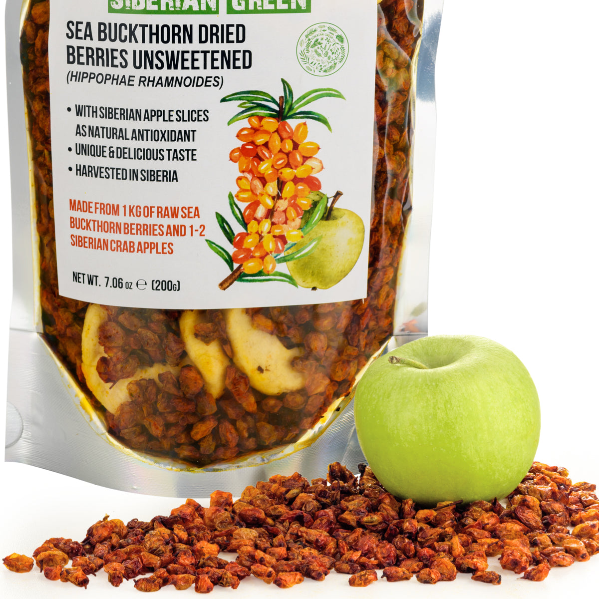 Siberian Sea Buckthorn Dried Berries with Apple Slices - 200g