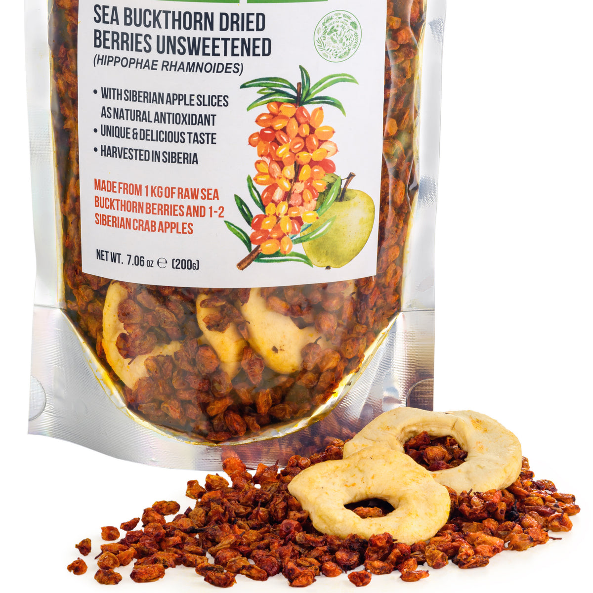 Siberian Sea Buckthorn Dried Berries with Apple Slices - 200g