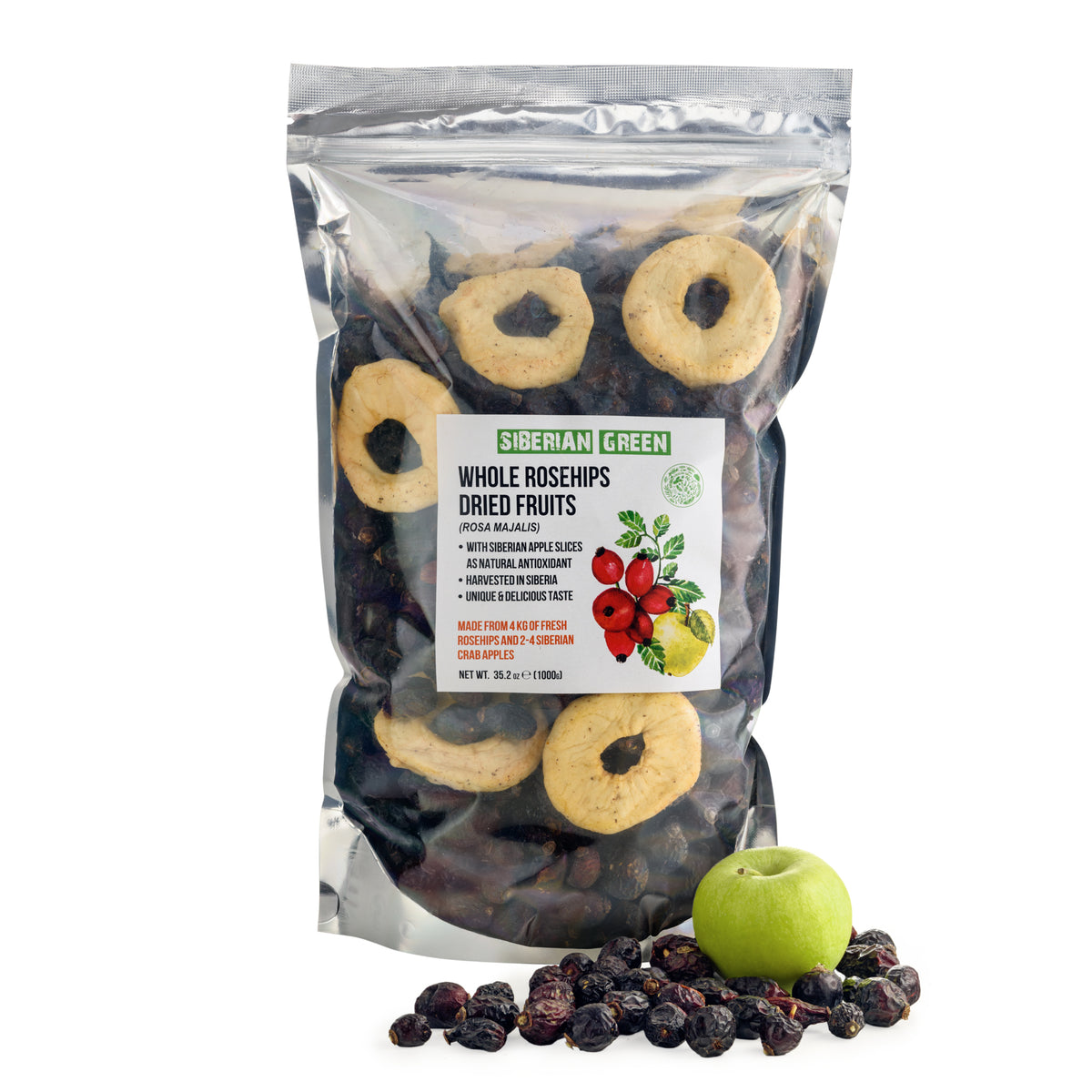 Dried Rose Hips Whole - Premium Siberian Rosehip Tea