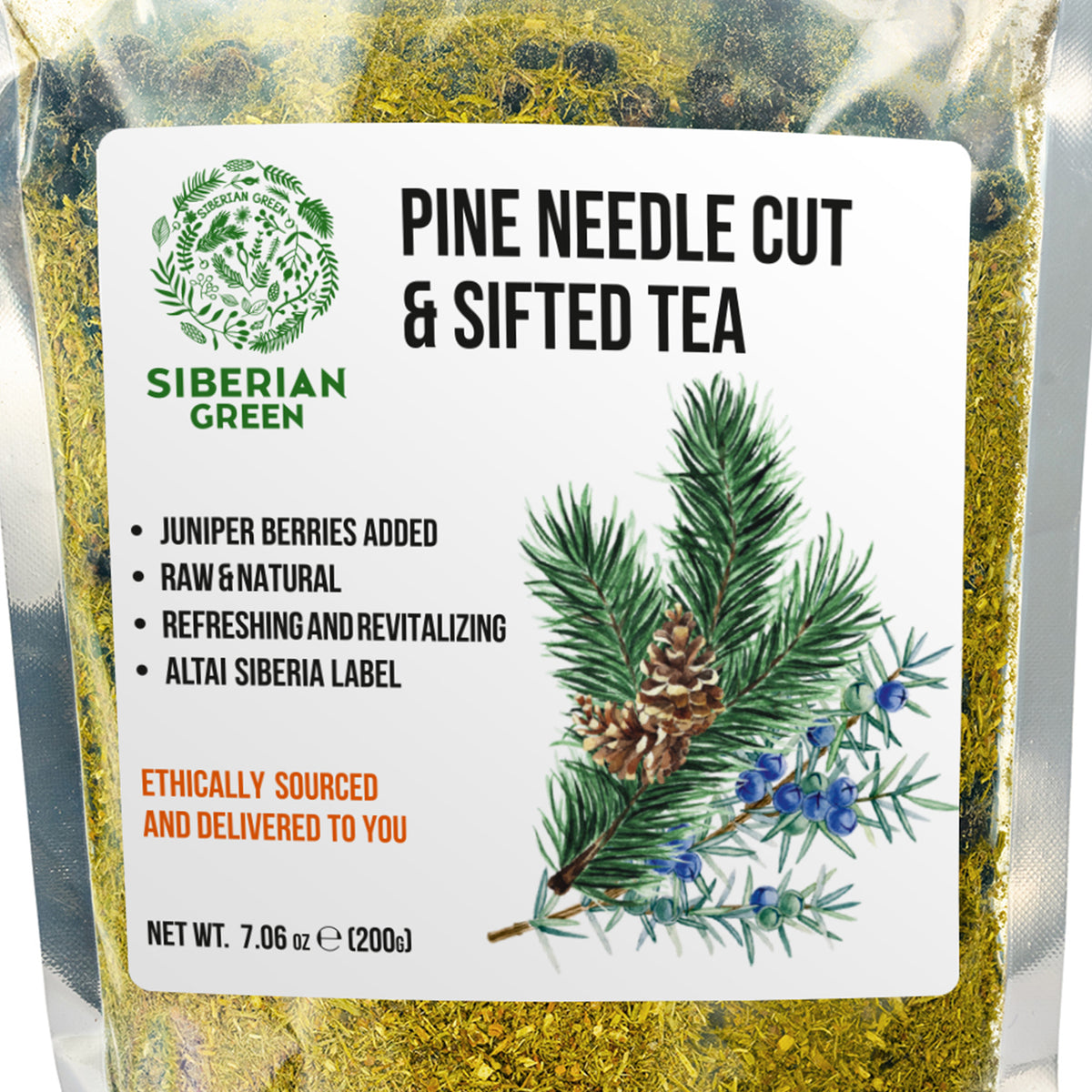 Siberian Pine Needle & Juniper Berry Powder – 220g Herbal Tea Blend