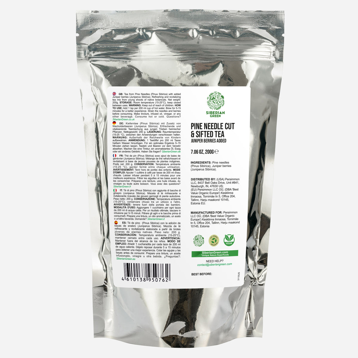 Siberian Pine Needle & Juniper Berry Powder – 220g Herbal Tea Blend