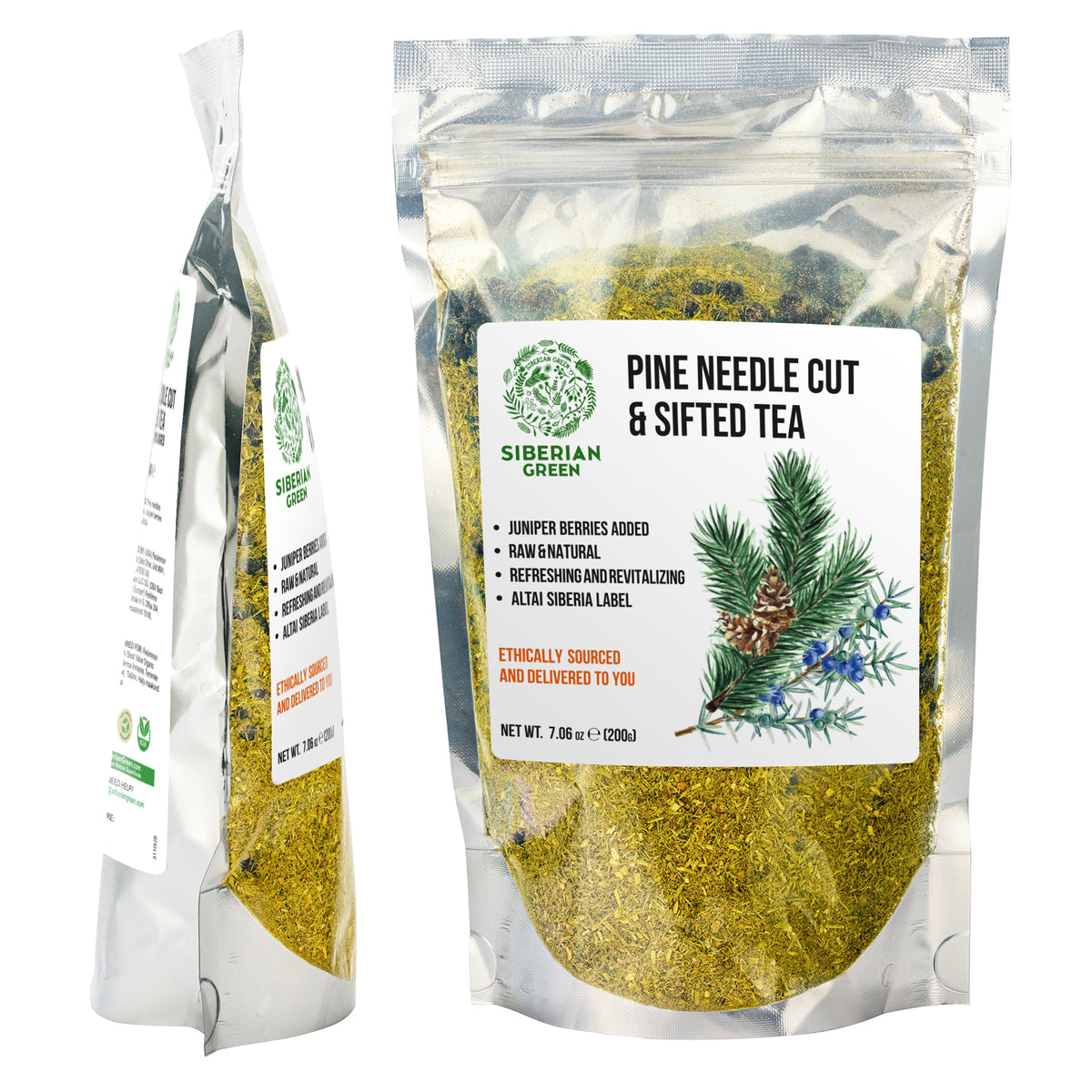 Siberian Pine Needle & Juniper Berry Powder – 220g Herbal Tea Blend