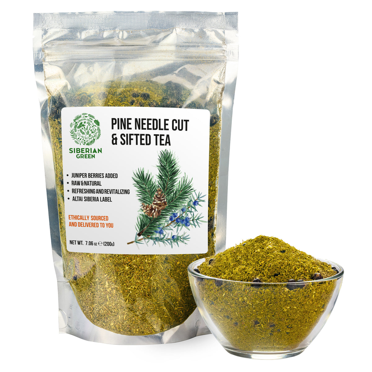 Siberian Pine Needle & Juniper Berry Powder – 220g Herbal Tea Blend