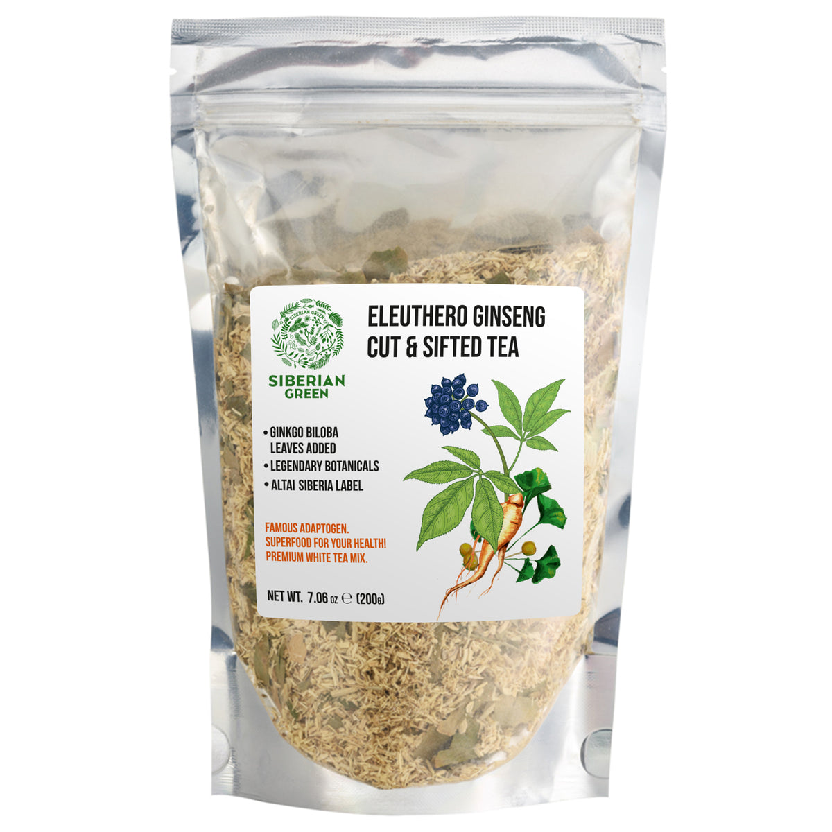 Siberian Ginseng & Ginkgo Biloba Powder – 200g Wild-Harvested Adaptogenic Blend