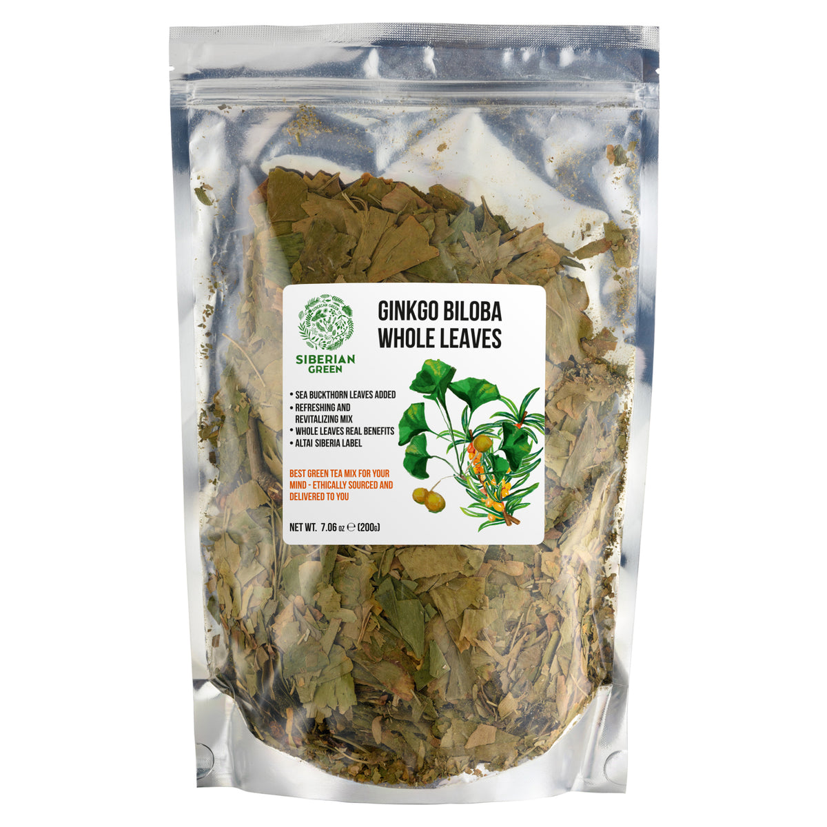Ginkgo Biloba Sea Buckthorn Leaves Tea - 200g - Wild Collected Herbal Mixture