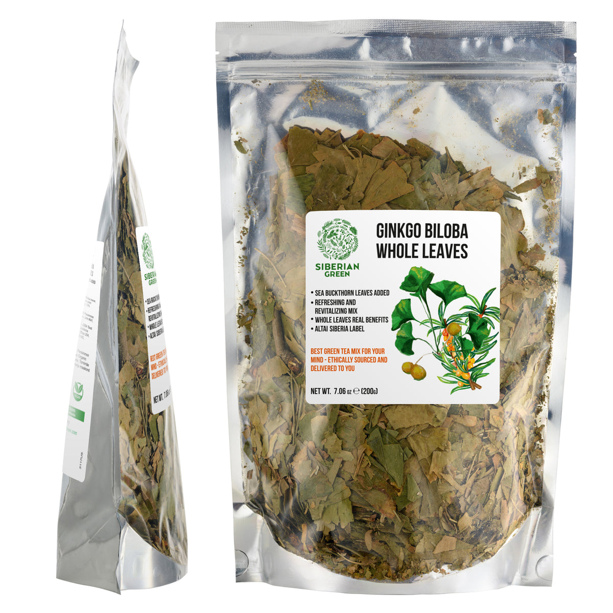 Ginkgo Biloba Sea Buckthorn Leaves Tea - 200g - Wild Collected Herbal Mixture