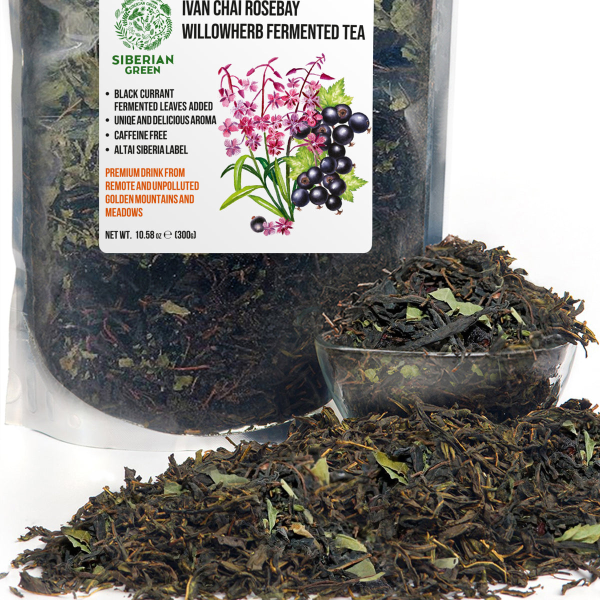 Ivan Chai Herbal Tea Black Currant Leaves - 300g Loose Leaf Mixture
