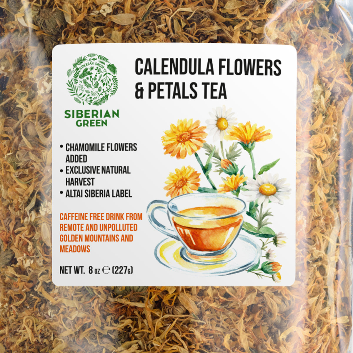 Siberian Green Calendula & Chamomile Flowers Tea - 227g (8 oz)