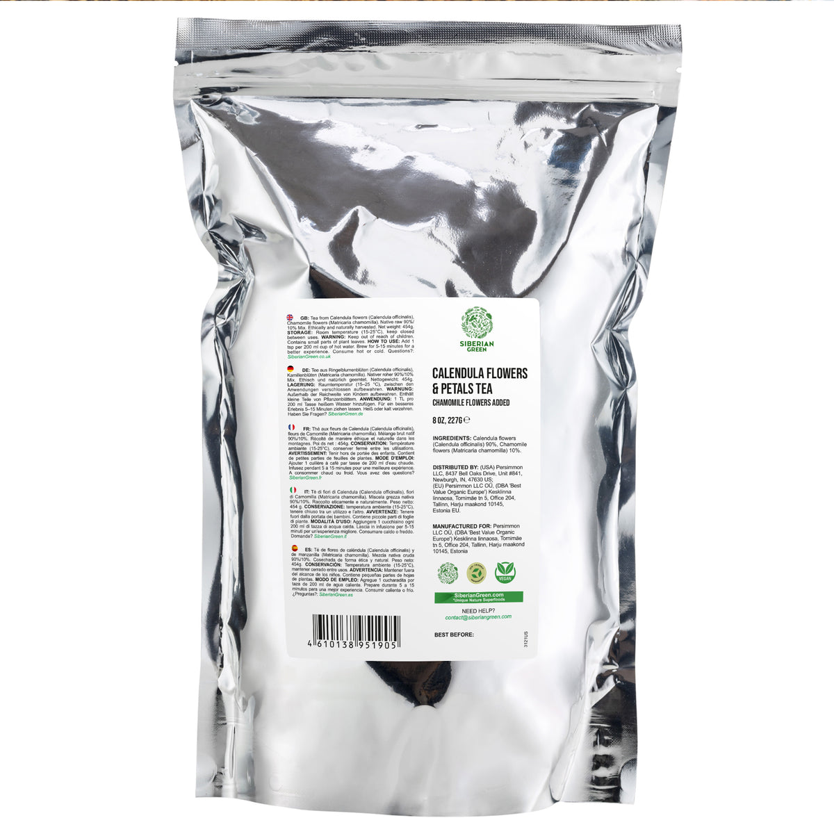 Siberian Green Calendula & Chamomile Flowers Tea - 227g (8 oz)