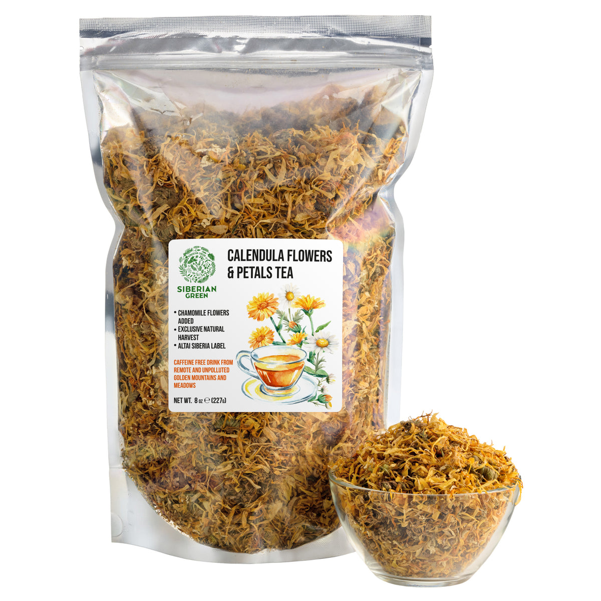 Siberian Green Calendula & Chamomile Flowers Tea - 227g (8 oz)