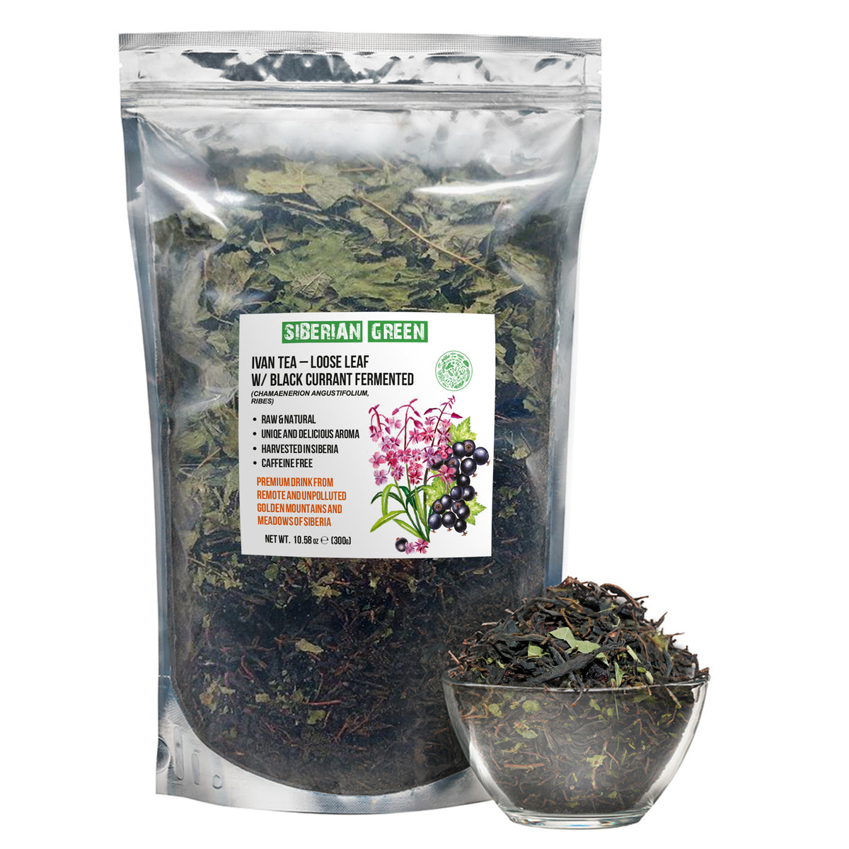 Ivan Chai Herbal Tea Black Currant Leaves - 300g Loose Leaf Mixture