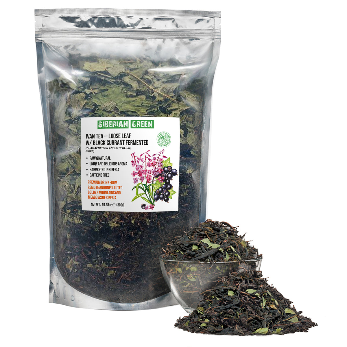 Ivan Chai Herbal Tea Black Currant Leaves - 300g Loose Leaf Mixture