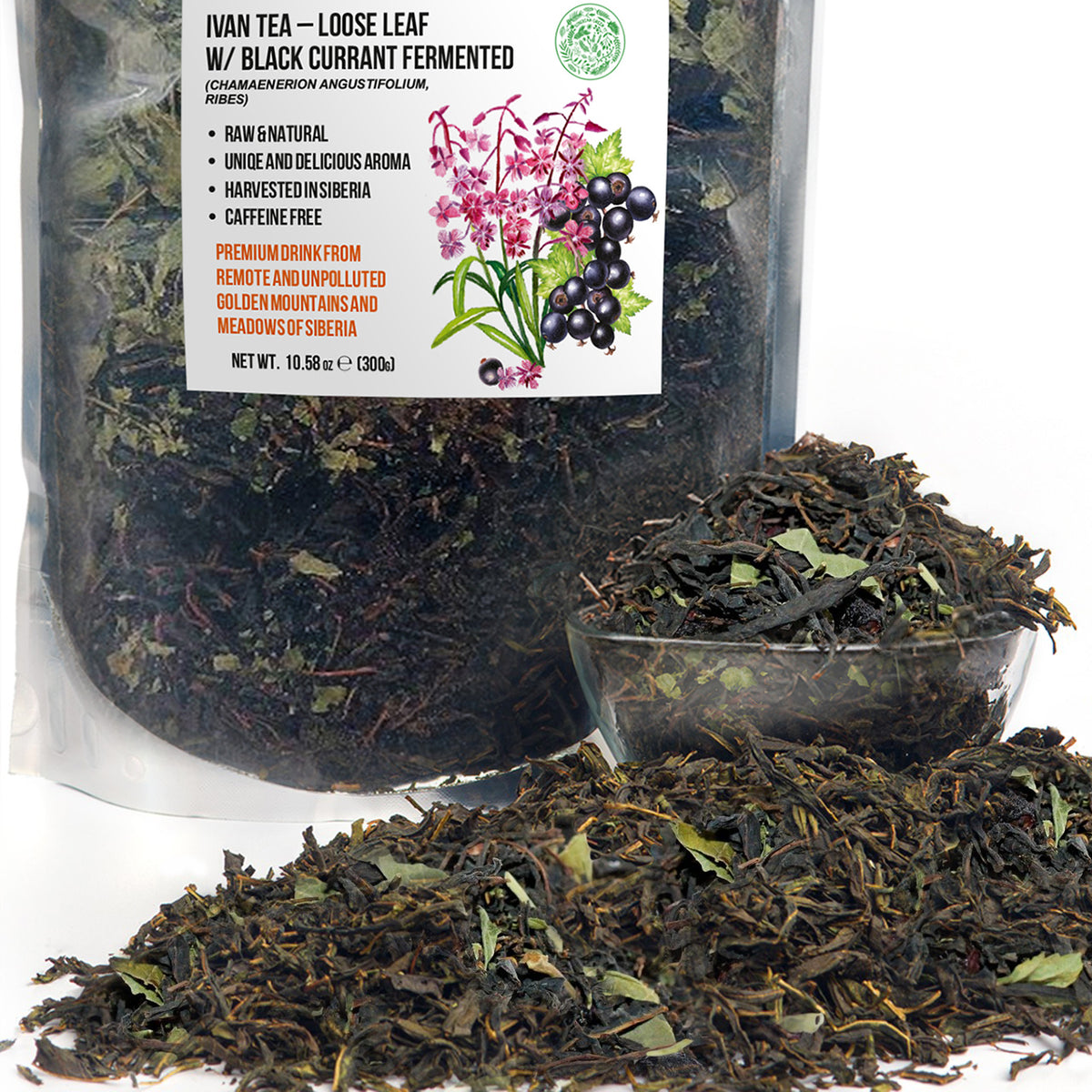 Ivan Chai Herbal Tea Black Currant Leaves - 300g Loose Leaf Mixture