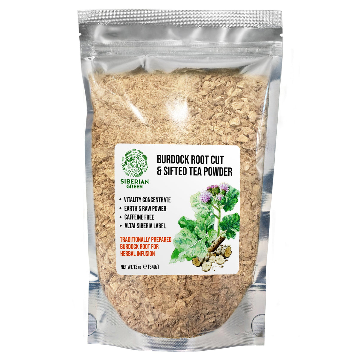 Siberian Burdock Root Cut and Sifted Coarse Powder Tea 12 oz (340g) Traditional Skin Hair Detox Arctium lappa