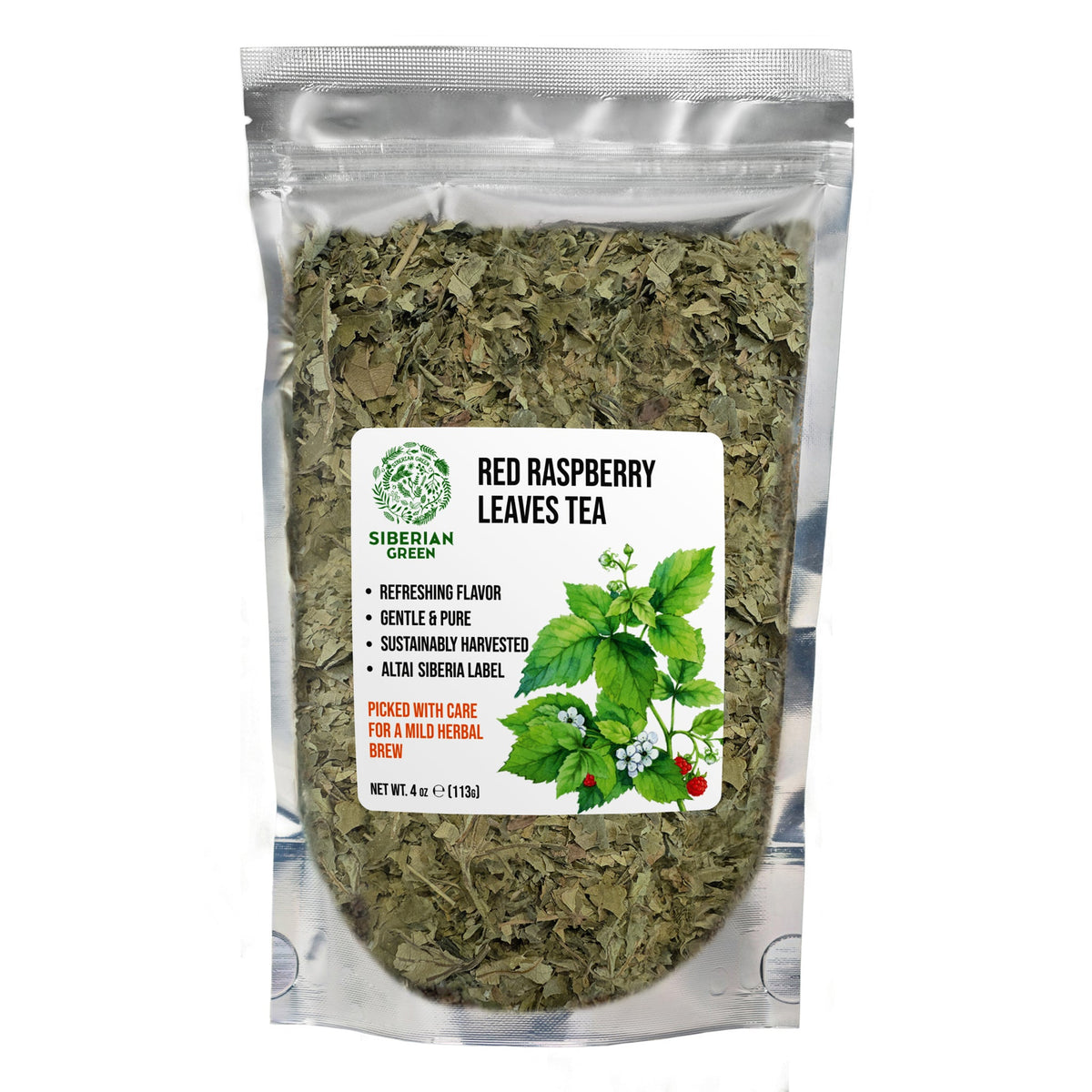 Siberian Green Red Raspberry Leaf Sweet Herbal Tea for Women Wellness Relaxation and Calm UK 113g