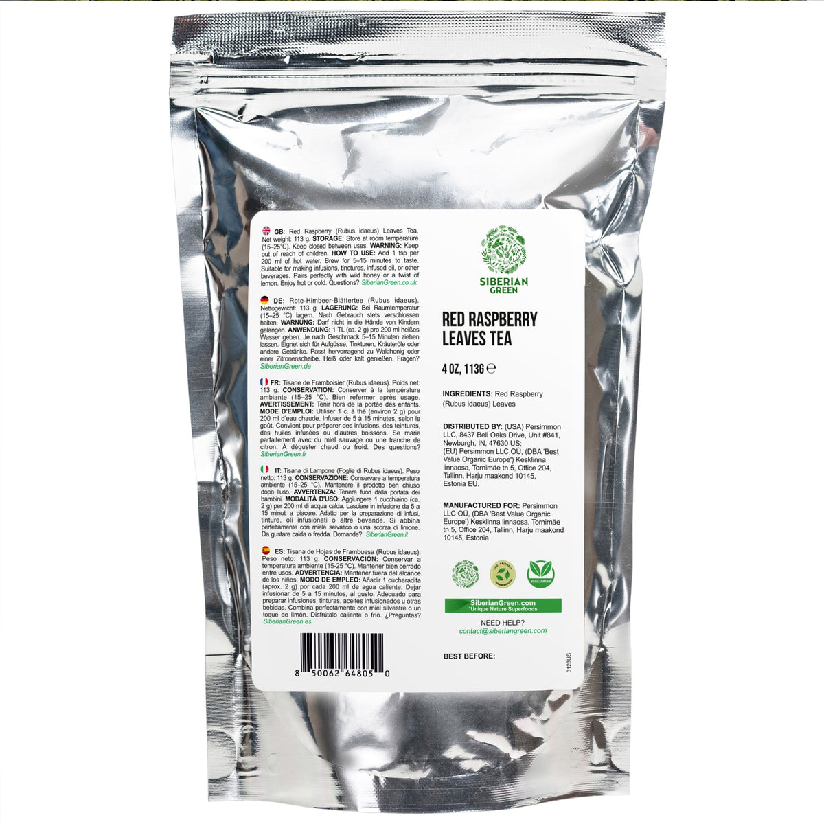 Siberian Green Red Raspberry Leaf Sweet Herbal Tea for Women Wellness Relaxation and Calm UK 113g