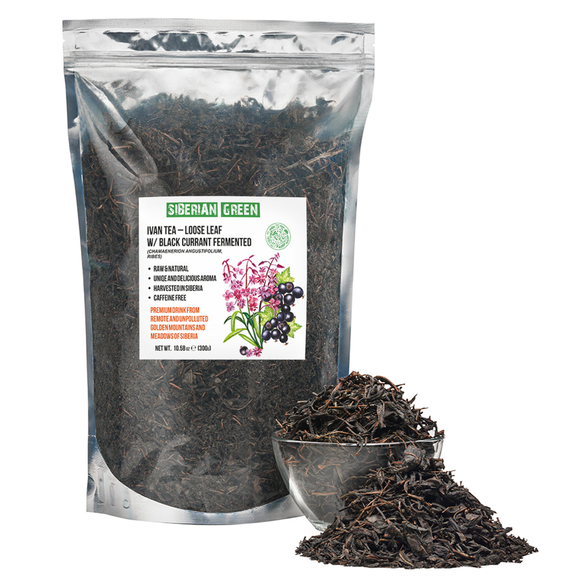 Ivan Chai Herbal Tea Black Currant Leaves - 300g Loose Leaf Mixture