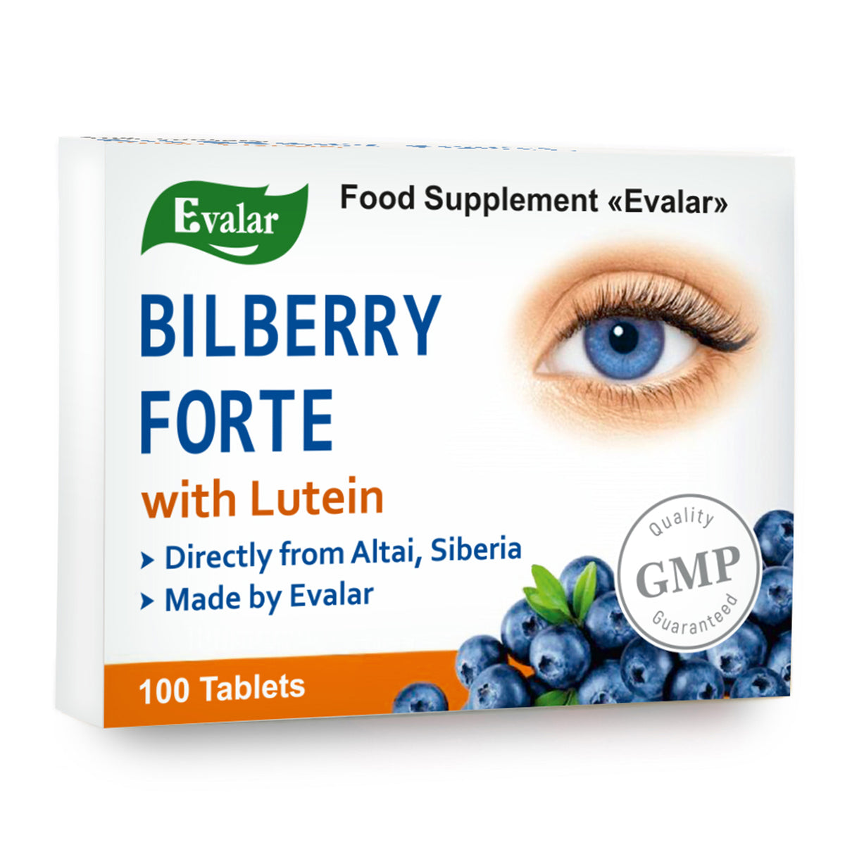 Blueberry Bilberry Forte by Evalar Vitamins Lutein 100 Tabs