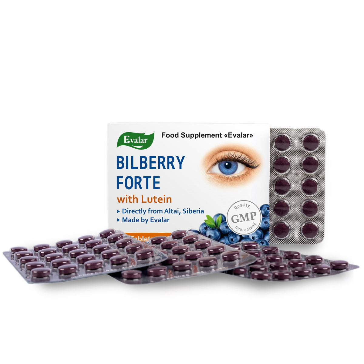 Blueberry Bilberry Forte by Evalar Vitamins Lutein 100 Tabs