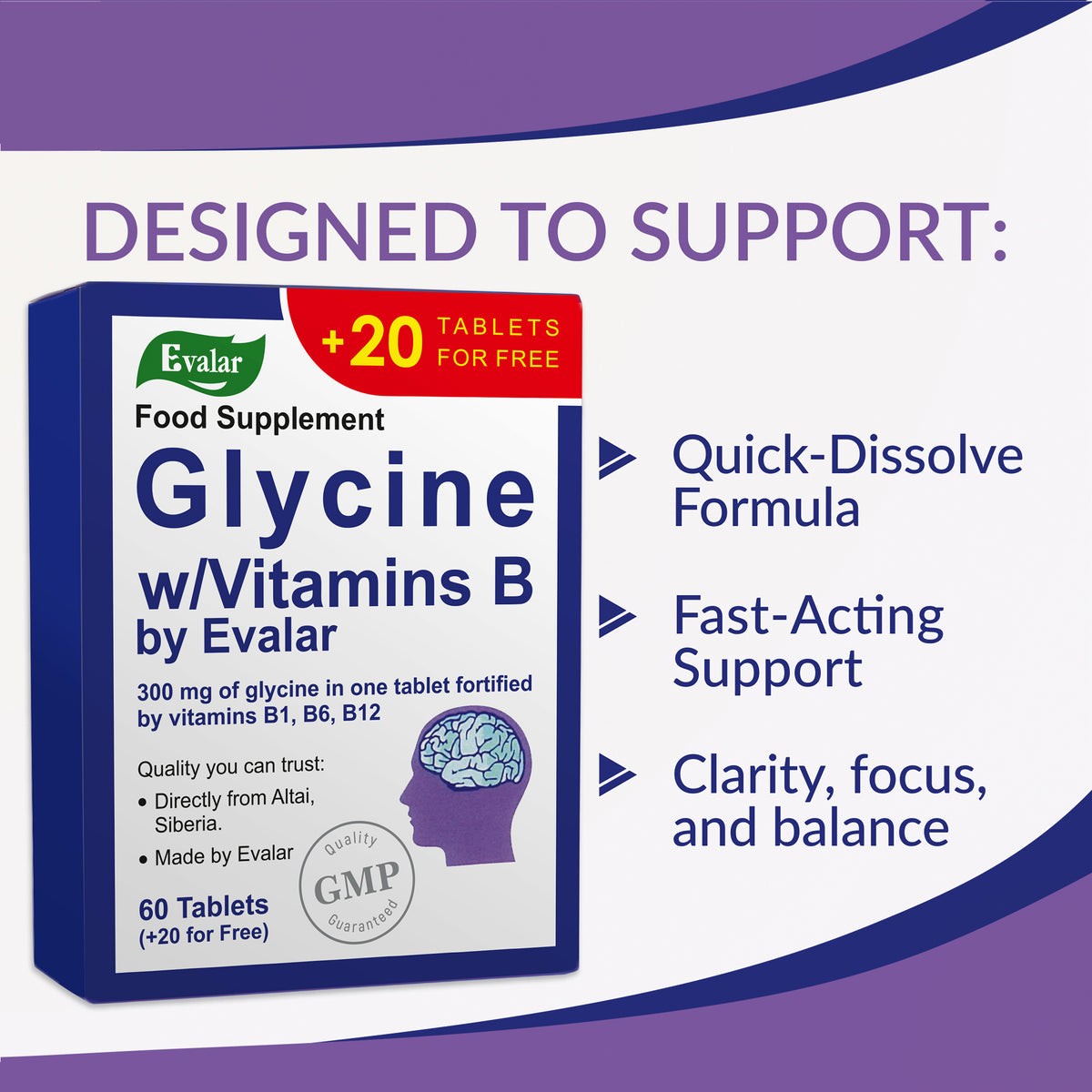 Glycine Forte Evalar 60 Tabs