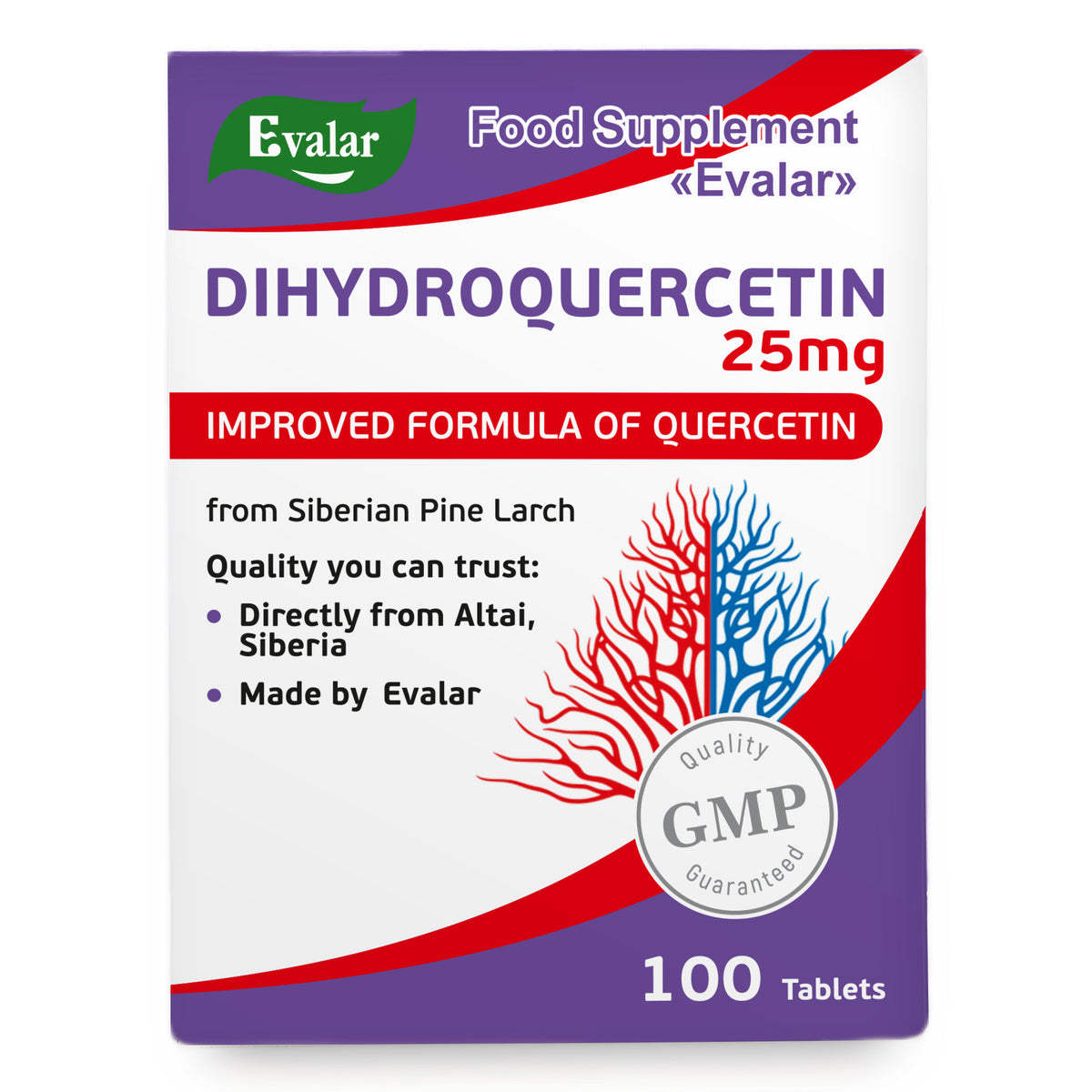 Siberian Pine Larch by Evalar Dihydro Quercetin 100 Tabs