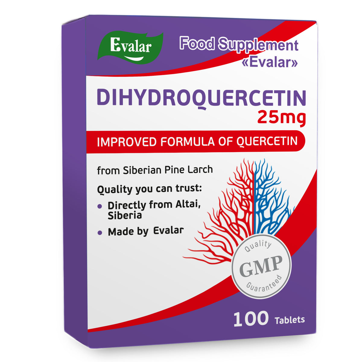 Siberian Pine Larch by Evalar Dihydro Quercetin 100 Tabs