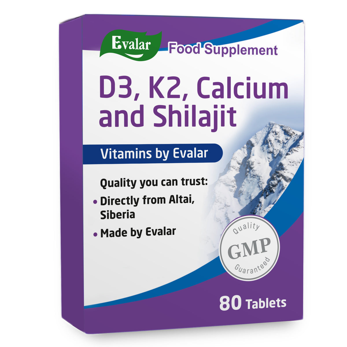 Mountain Calcium Vitamins with Shilajit – 80 Tablets