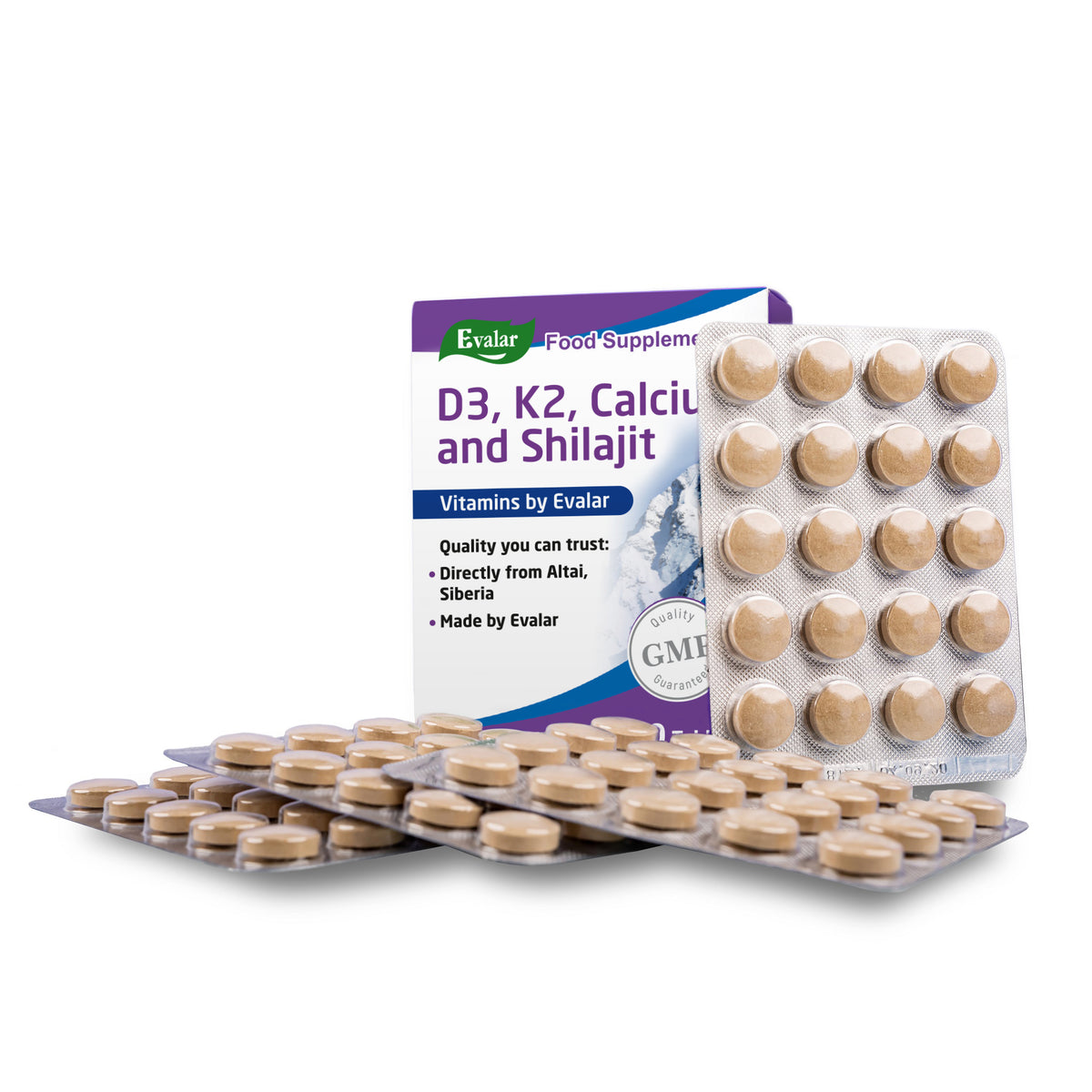 Mountain Calcium Vitamins with Shilajit – 80 Tablets