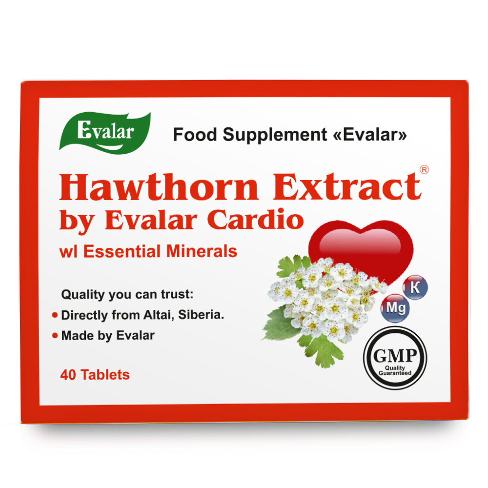 Hawthorn Extract with Essential Minerals by Evalar 40 Tabs