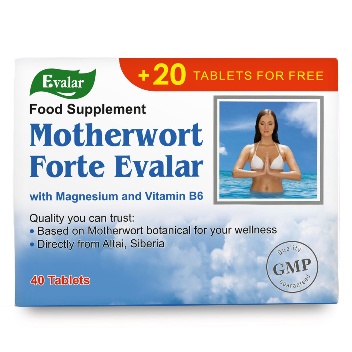 Motherwort Forte Herb with Vitamins by Evalar 40 Tabs
